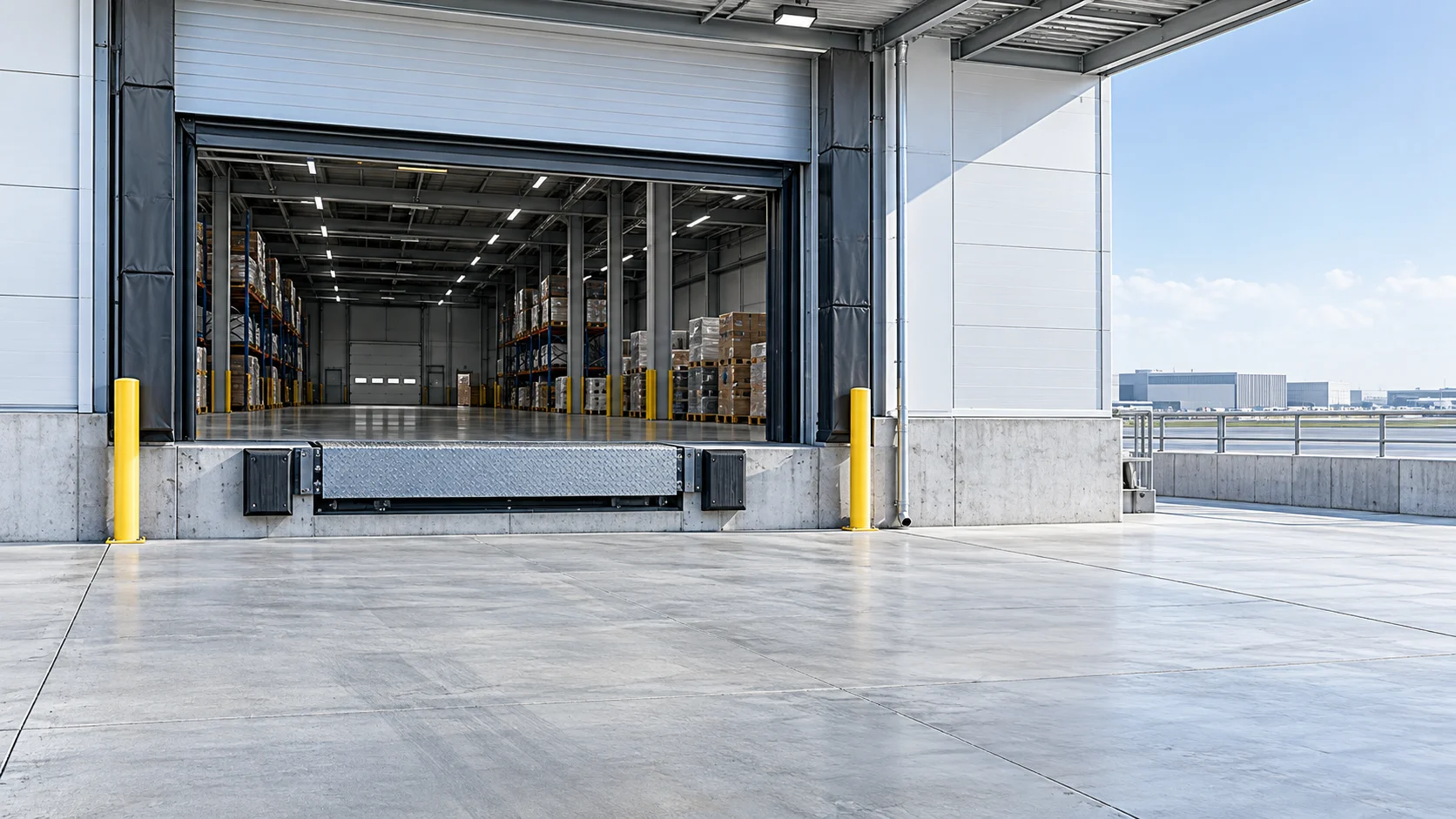 Loading dock at a logistics warehouse